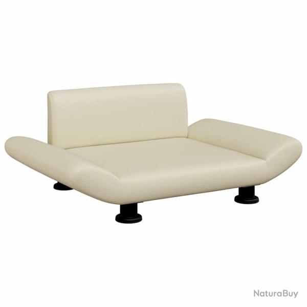 Lit pour chien panier canap� confortable 70 x 45 x 28 cm similicuir cr�me 02_0042807