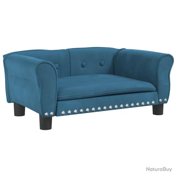 Lit pour chien panier canap� confortable 70 x 45 x 30 cm velours Bleu 02_0042856