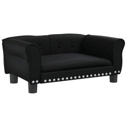 Lit pour chien panier canap&eacute; confortable 70 x 45 x 30 cm similicuir noir 02_0042830