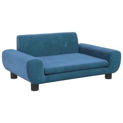 Lit pour chien panier canap&eacute; confortable 70 x 45 x 33 cm velours Bleu 02_0042874