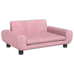 Lit pour chien panier canap&eacute; confortable 70 x 45 x 33 cm velours Rose 02_0042878