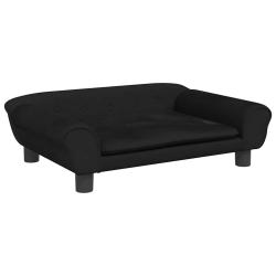 Lit pour chien panier canap&eacute; confortable 70 x 48 x 22 cm velours noir 02_0042886