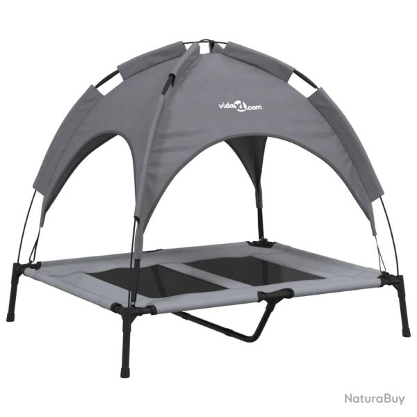 Lit pour chien panier canap� confortable avec auvent tissu oxford et acier anthracite 02_0043059