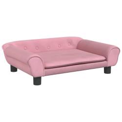 Lit pour chien panier canap&eacute; confortable 70 x 48 x 22 cm velours Rose 02_0042887
