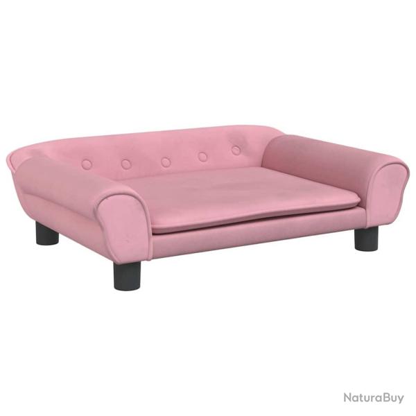 Lit pour chien panier canap� confortable 70 x 48 x 22 cm velours Rose 02_0042887