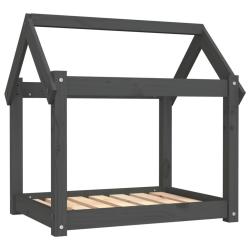 Lit pour chien panier canap&eacute; confortable 71 x 55 x 70 cm bois de pin solide gris 02_0042912