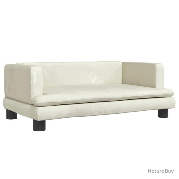 Lit pour chien panier canap� confortable 80 x 45 x 30 cm velours cr�me 02_0042955