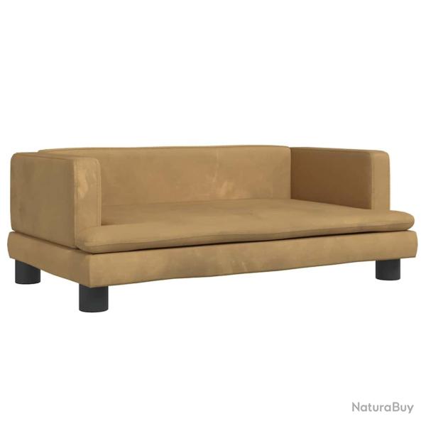 Lit pour chien panier canap� confortable 80 x 45 x 30 cm velours marron 02_0042956