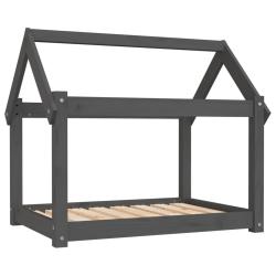 Lit pour chien panier canap&eacute; confortable 81 x 60 x 70 cm bois de pin solide gris 02_0042967