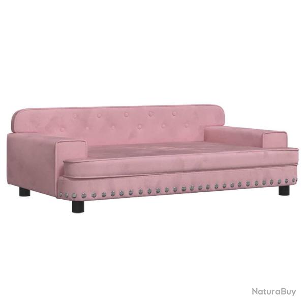 Lit pour chien panier canap� confortable 90 x 53 x 30 cm velours Rose 02_0042999