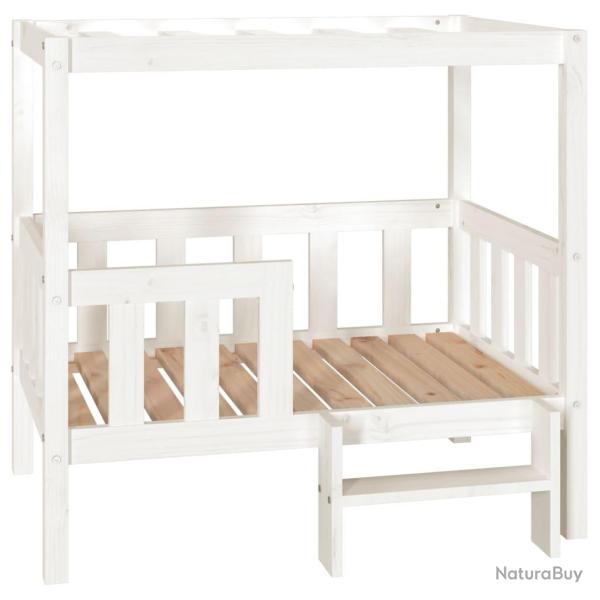 Lit pour chien panier canap� confortable 95,5 x 73,5 x 90 cm bois de pin solide blanc 02_0043049