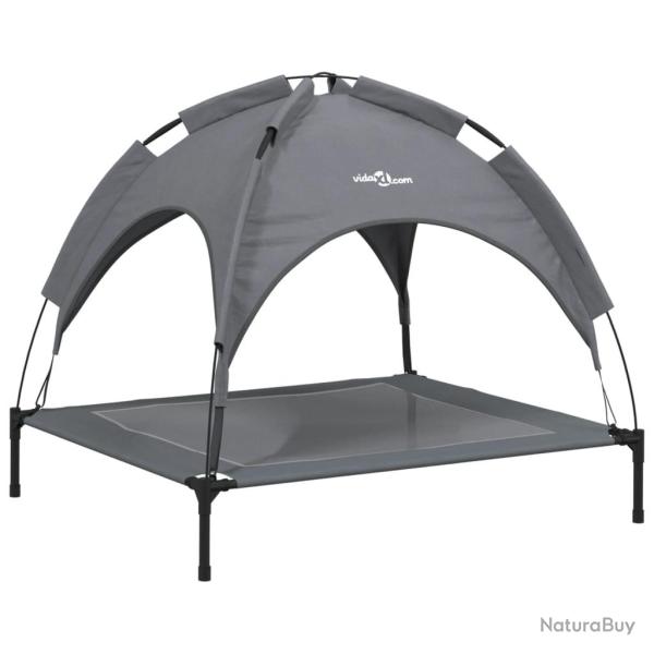 Lit pour chien panier canap� confortable avec auvent tissu oxford et acier anthracite 02_0043061