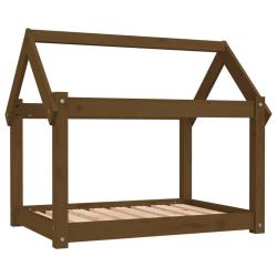 Lit pour chien panier canap&eacute; confortable 81 x 60 x 70 cm bois de pin solide marron 02_0042968