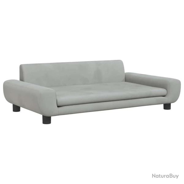 Lit pour chien panier canap� confortable clair 100 x 54 x 33 cm velours gris 02_0043090