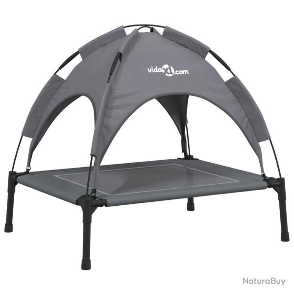 Lit pour chien panier canap� confortable avec auvent tissu oxford et acier anthracite 02_0043058