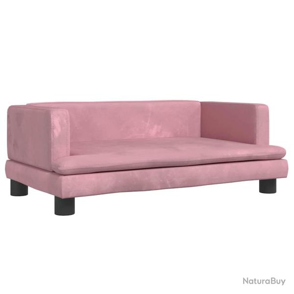 Lit pour chien panier canap� confortable 80 x 45 x 30 cm velours Rose 02_0042958