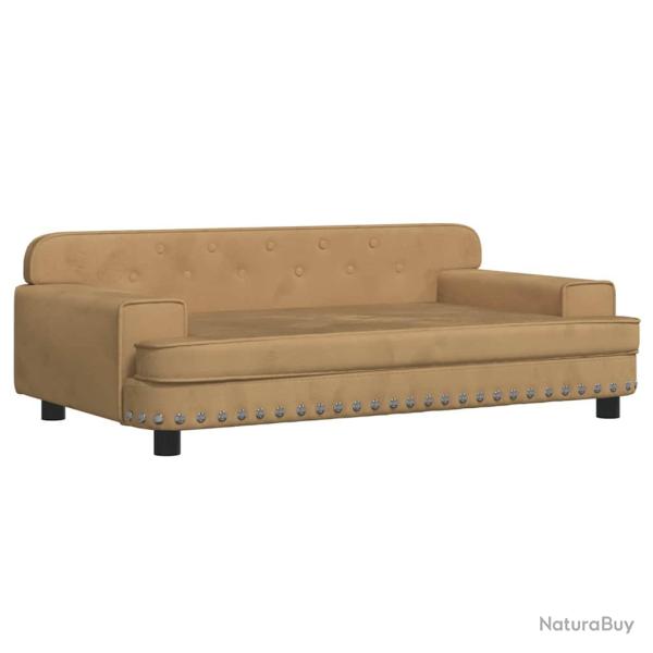 Lit pour chien panier canap� confortable 90 x 53 x 30 cm velours marron 02_0042997