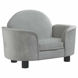 Lit pour chien panier canap&eacute; confortable clair 66 x 40 x 45 cm velours gris 02_0043098