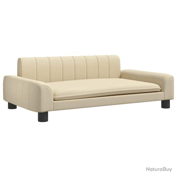 Lit pour chien panier canap� confortable 90 x 53 x 30 cm tissu cr�me 02_0042989