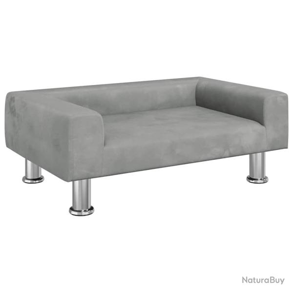 Lit pour chien panier canap� confortable clair 70 x 45 x 26,5 cm velours gris 02_0043104