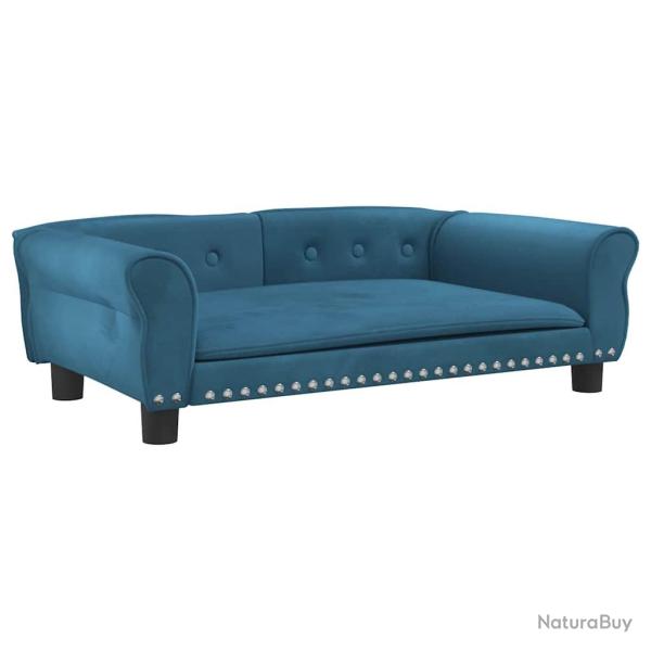 Lit pour chien panier canap� confortable 95 x 55 x 30 cm velours Bleu 02_0043019