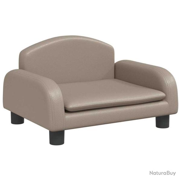 Lit pour chien panier canap� confortable cappuccino 50 x 40 x 30 cm similicuir marron 02_0043076