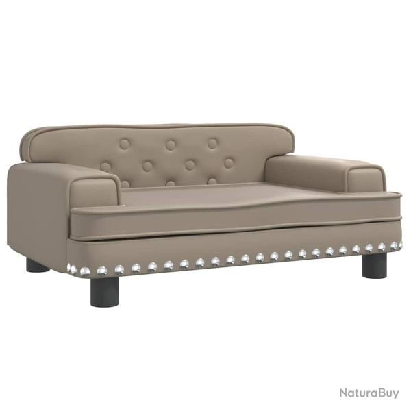 Lit pour chien panier canap� confortable cappuccino 70 x 45 x 30 cm similicuir marron 02_0043078