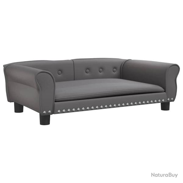 Lit pour chien panier canap� confortable 95 x 55 x 30 cm similicuir gris 02_0043012