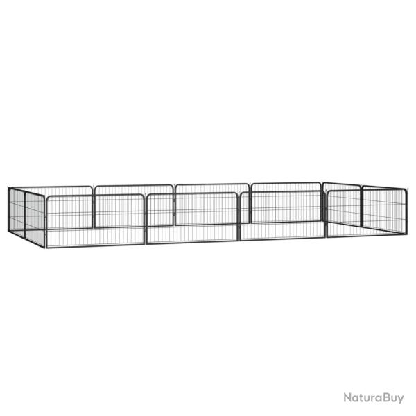 Parc pour chien 12 panneaux 100 x 50cm acier enduit de poudre noir 02_0043603