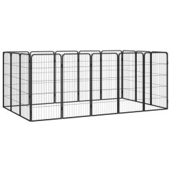 Parc pour chien 16 panneaux 50 x 100cm acier enduit de poudre noir 02_0043612