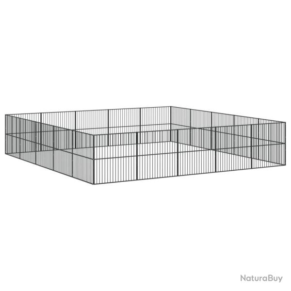 Parc pour chien 20 panneaux acier galvanis� noir 02_0043615
