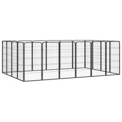 Parc pour chien 20 panneaux 50 x 100cm acier enduit de poudre noir 02_0043618