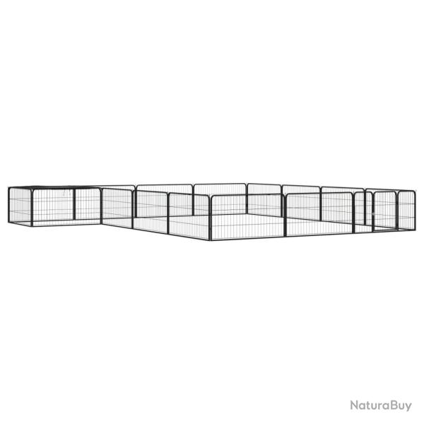 Parc pour chien 16 panneaux 100 x 50cm acier enduit de poudre noir 02_0043610