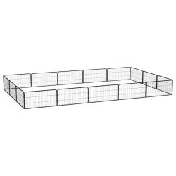 Parc pour chien 16 panneaux 100 x 50 cm acier enduit de poudre noir 02_0043611