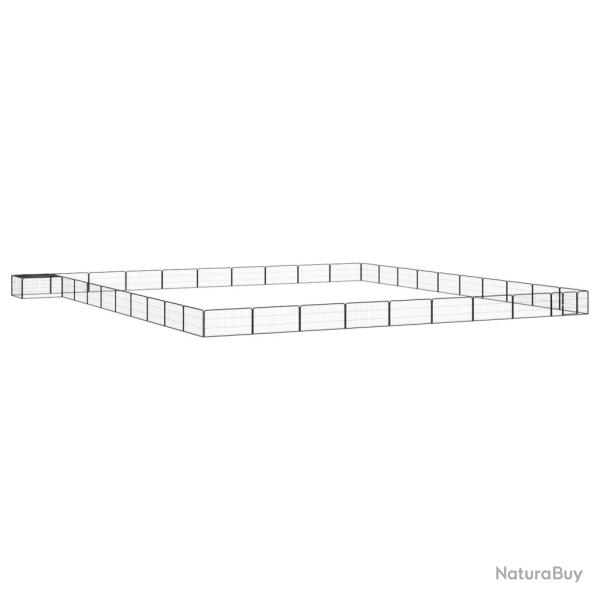 Parc pour chien 40 panneaux 100 x 50cm acier enduit de poudre noir 02_0043641