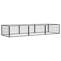 Parc pour chien 8 panneaux 100 x 50cm acier enduit de poudre noir 02_0043648