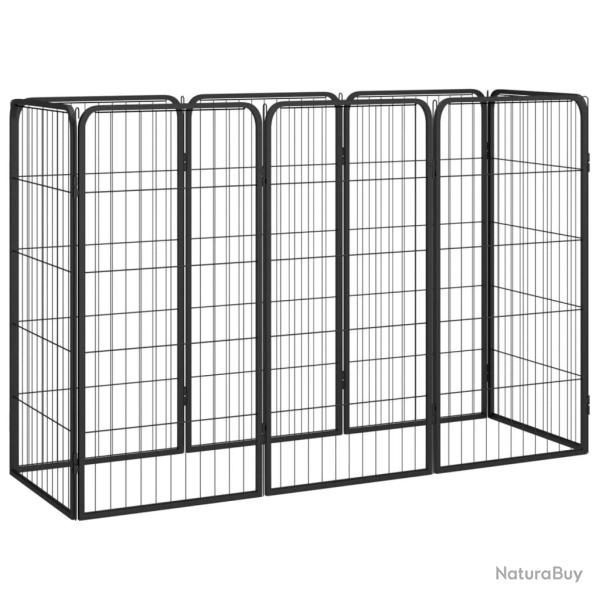 Parc pour chien 8 panneaux 50 x 100cm acier enduit de poudre noir 02_0043650