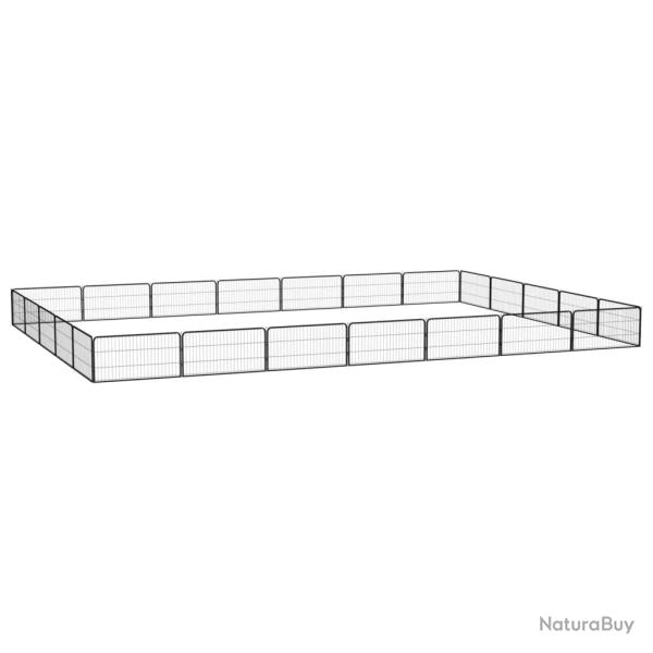 Parc pour chien 24 panneaux 100 x 50cm acier enduit de poudre noir 02_0043620