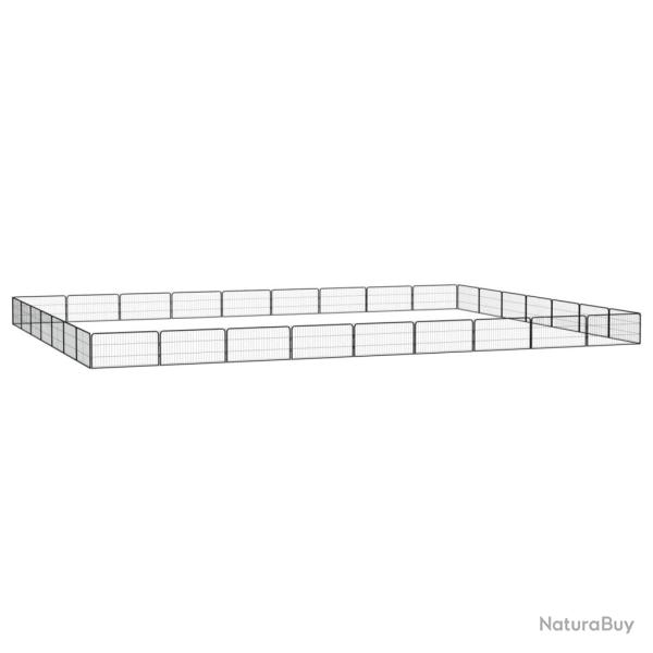 Parc pour chien 32 panneaux 100 x 50cm acier enduit de poudre noir 02_0043628