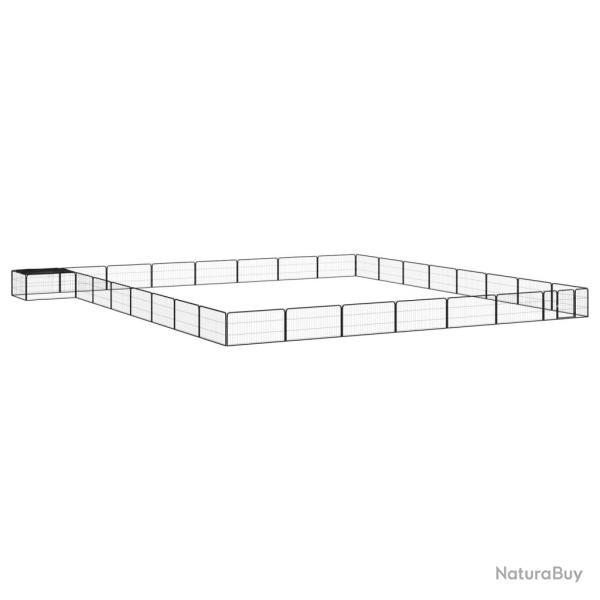 Parc pour chien 32 panneaux 100 x 50cm acier enduit de poudre noir 02_0043629