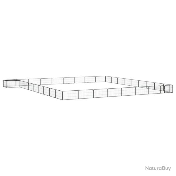 Parc pour chien 36 panneaux 100 x 50cm acier enduit de poudre noir 02_0043632