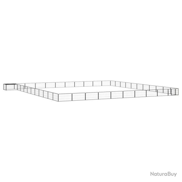 Parc pour chien 44 panneaux 100 x 50cm acier enduit de poudre noir 02_0043645