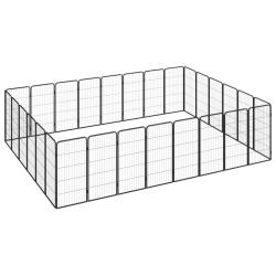 Parc pour chien 28 panneaux 50 x 100cm acier enduit de poudre noir 02_0043626
