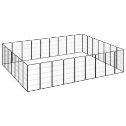 Parc pour chien 32 panneaux 50 x 100cm acier enduit de poudre noir 02_0043630