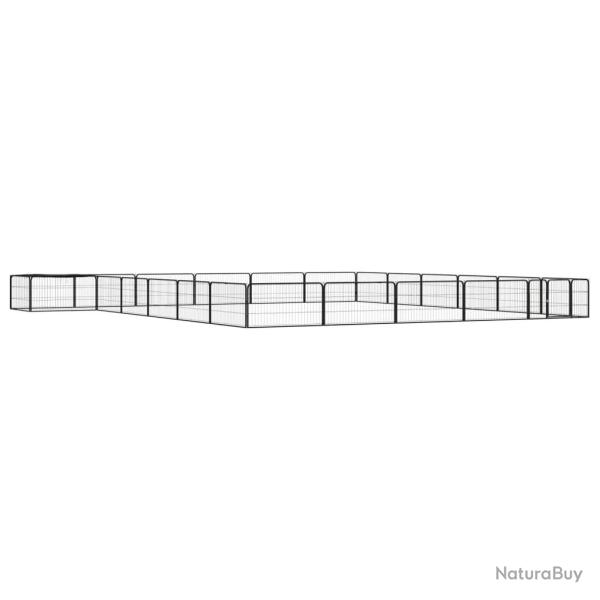 Parc pour chien 24 panneaux 100 x 50cm acier enduit de poudre noir 02_0043621