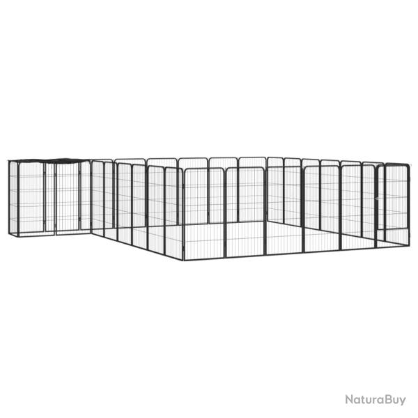 Parc pour chien 30 panneaux 50 x 100cm acier enduit de poudre noir 02_0043627