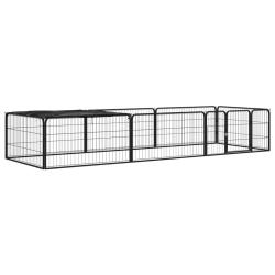 Parc pour chien 8 panneaux 100 x 50cm acier enduit de poudre noir 02_0043649