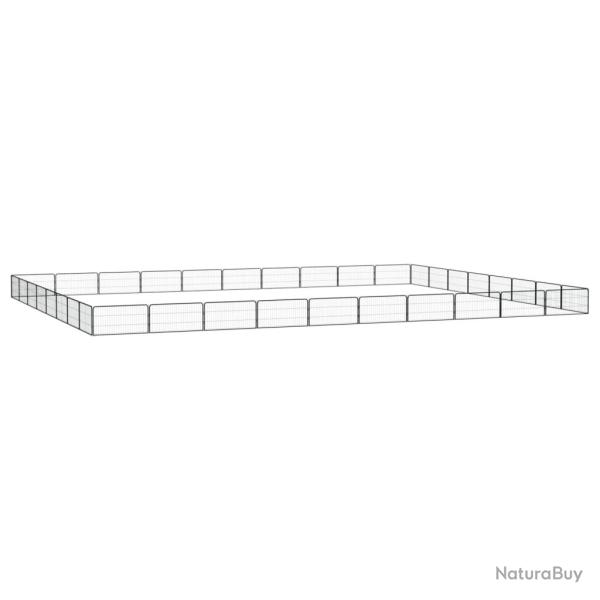 Parc pour chien 36 panneaux 100 x 50cm acier enduit de poudre noir 02_0043633