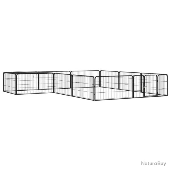Parc pour chien 12 panneaux 100 x 50cm acier enduit de poudre noir 02_0043602