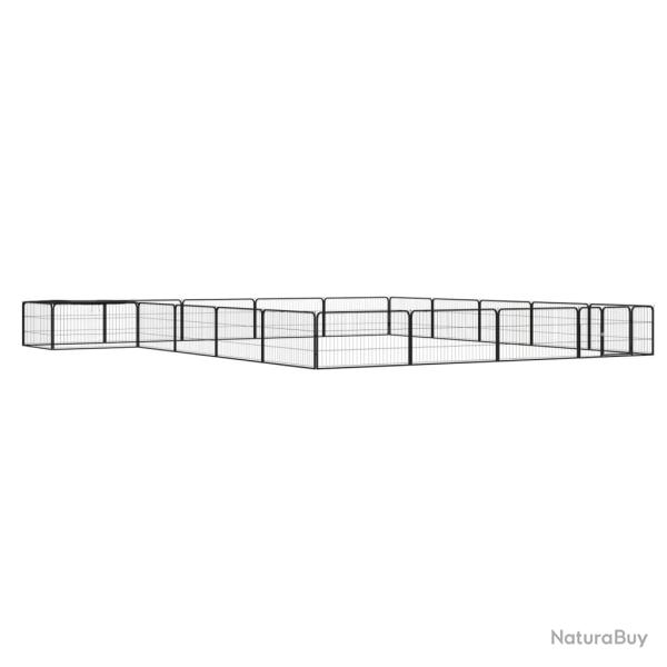 Parc pour chien 20 panneaux 100 x 50cm acier enduit de poudre noir 02_0043617